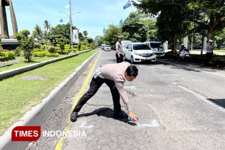 Satlantas Polresta Banyuwangi Petakan Jalan Berlubang, Agar Segera Dapat Perbaikan