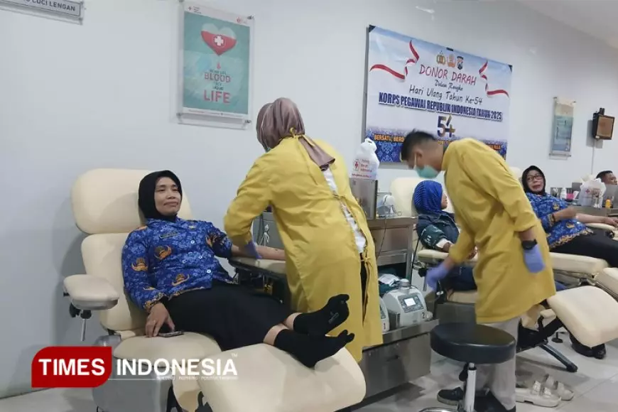 ASN Polres Jember Gelar Aksi Donor Darah Sambut HUT ke-54 Korpri