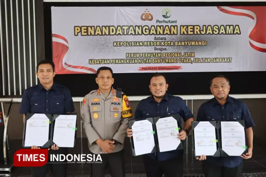 Perhutani dan Polresta Banyuwangi Teken Kerjasama Lindungi Kelestarian Hutan