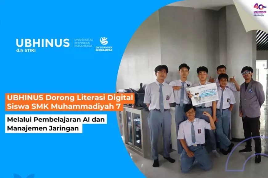 UBHINUS Dorong Literasi Digital Siswa SMK Muhammadiyah 7 Melalui Pembelajaran AI dan Manajemen Jaringan