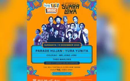 Parade Hujan, Yura Yunita, dan Coldiac Siap Ramaikan Suara Loka Surabaya