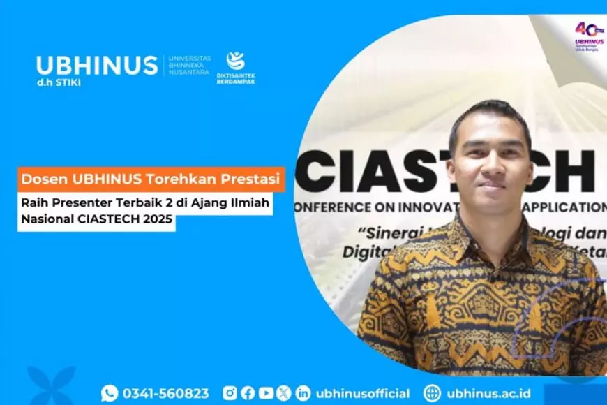 Dosen UBHINUS Torehkan Prestasi: Raih Presenter Terbaik 2 di Ajang Ilmiah Nasional CIASTECH 2025