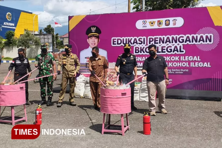 Satpol PP Jember dan Bea Cukai Musnahkan Ratusan Ribu Rokok Ilegal, Denda Capai Rp985 Juta