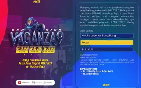 SKARIGA VAGANZA Menggelar Lomba Olah Raga Bagi siswa siswi SMP dan MTS sederajat se- Malang Raya