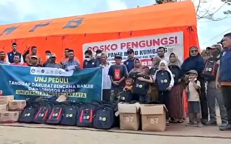 UNJ Peduli Ulurkan Bantuan Kemanusiaan Bagi Korban Terdampak Bencana di Aceh Melalui Satgas UTU Peduli